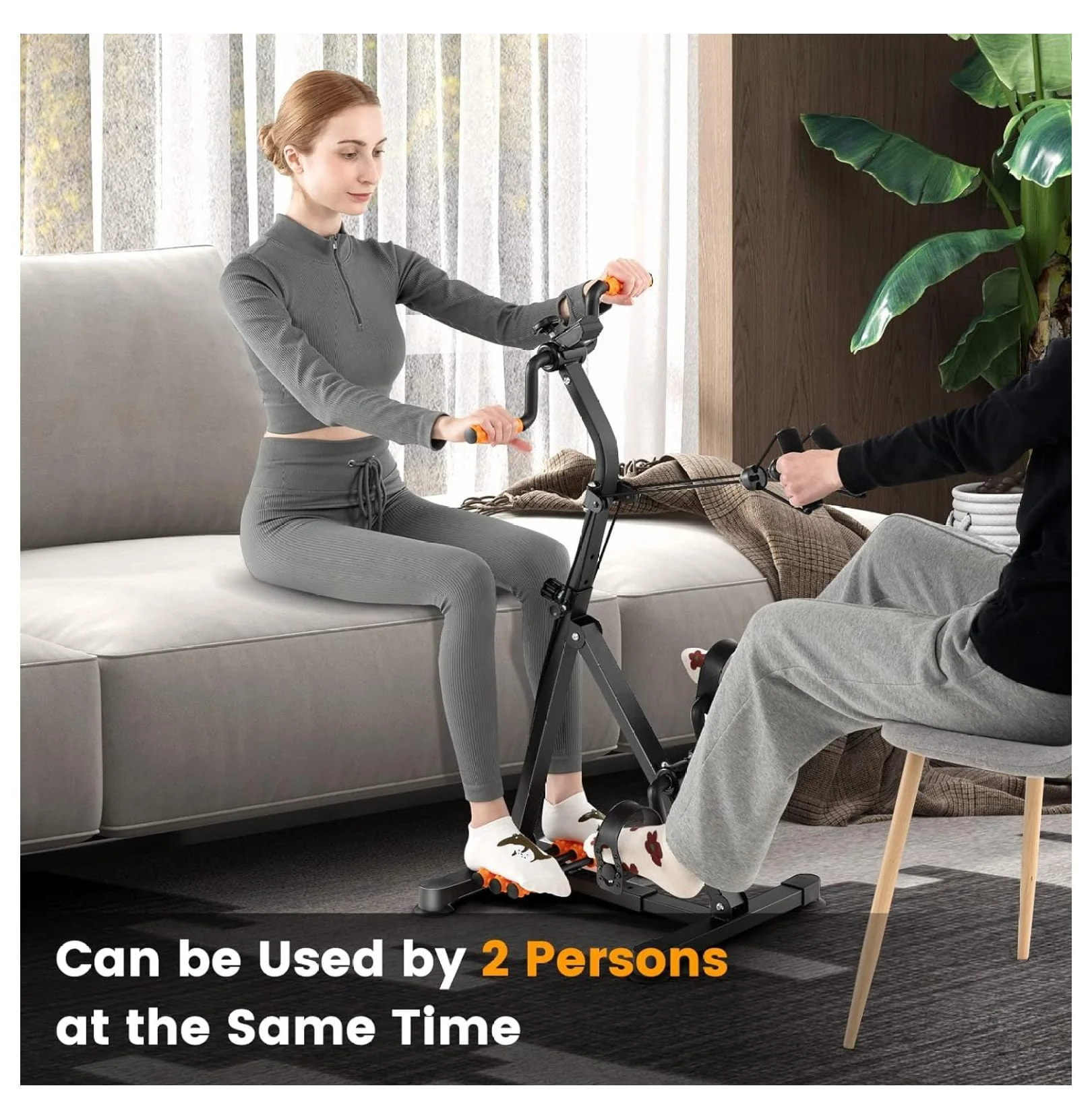 Pedal Exercise Bike for Seniors, Hand Arm Leg and Knee Fitness Machine with Massage, LCD Monitor, Adjustable Height and Length for Total Body, Home Exercise Equipment for Elderly