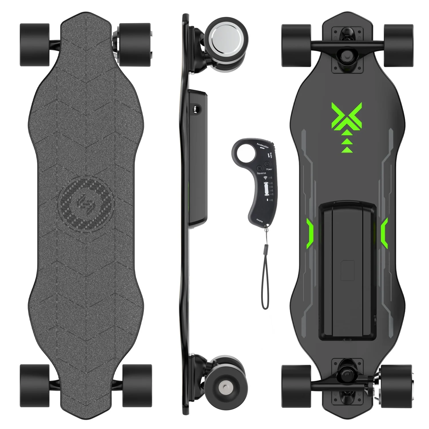 isinwheel V6 Electric Skateboard with Remote, 450W Brushless Motor, 12Mph Top Speed, Electric Longboard for Adults ＆Teens