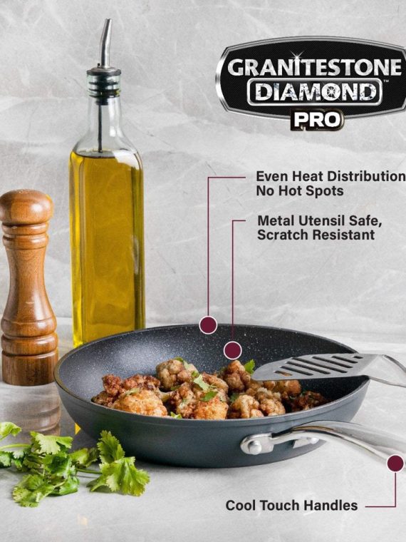 Granitestone Pro Hard Anodized Pots and Pans 13 Pcs Premium Cookware Set with Ultimate Nonstick Diamond Coating, Oven & Dishwasher Safe