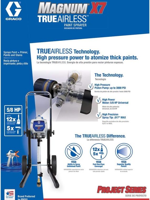 Graco Magnum 262805 X7 Cart Airless Paint Sprayer, Gray – Magnum X7 Airless Paint Sprayer