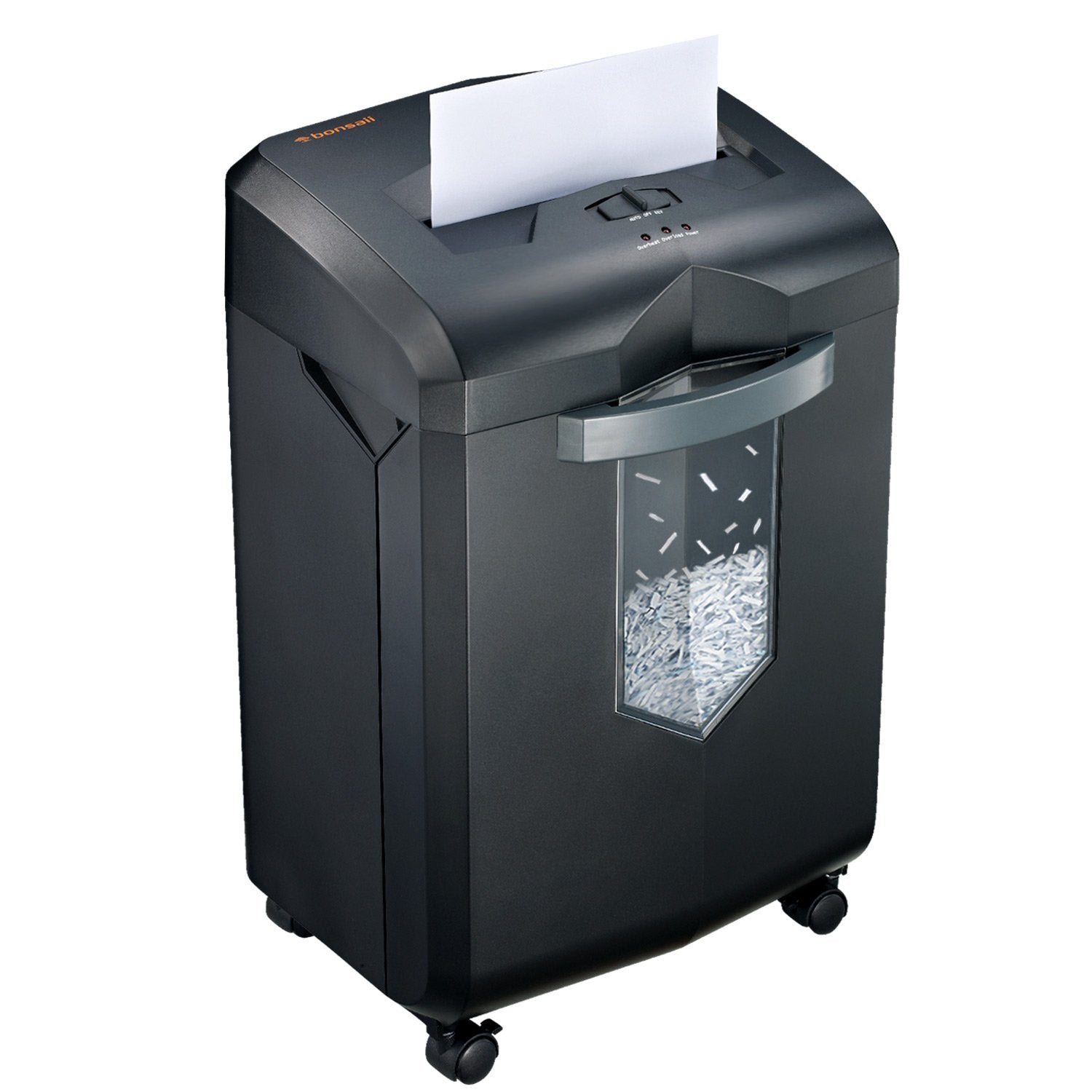 Bonsaii 18-Sheet 60-Minutes Paper Shredder for Office with 6 Gallon Pullout Basket & 4 Casters