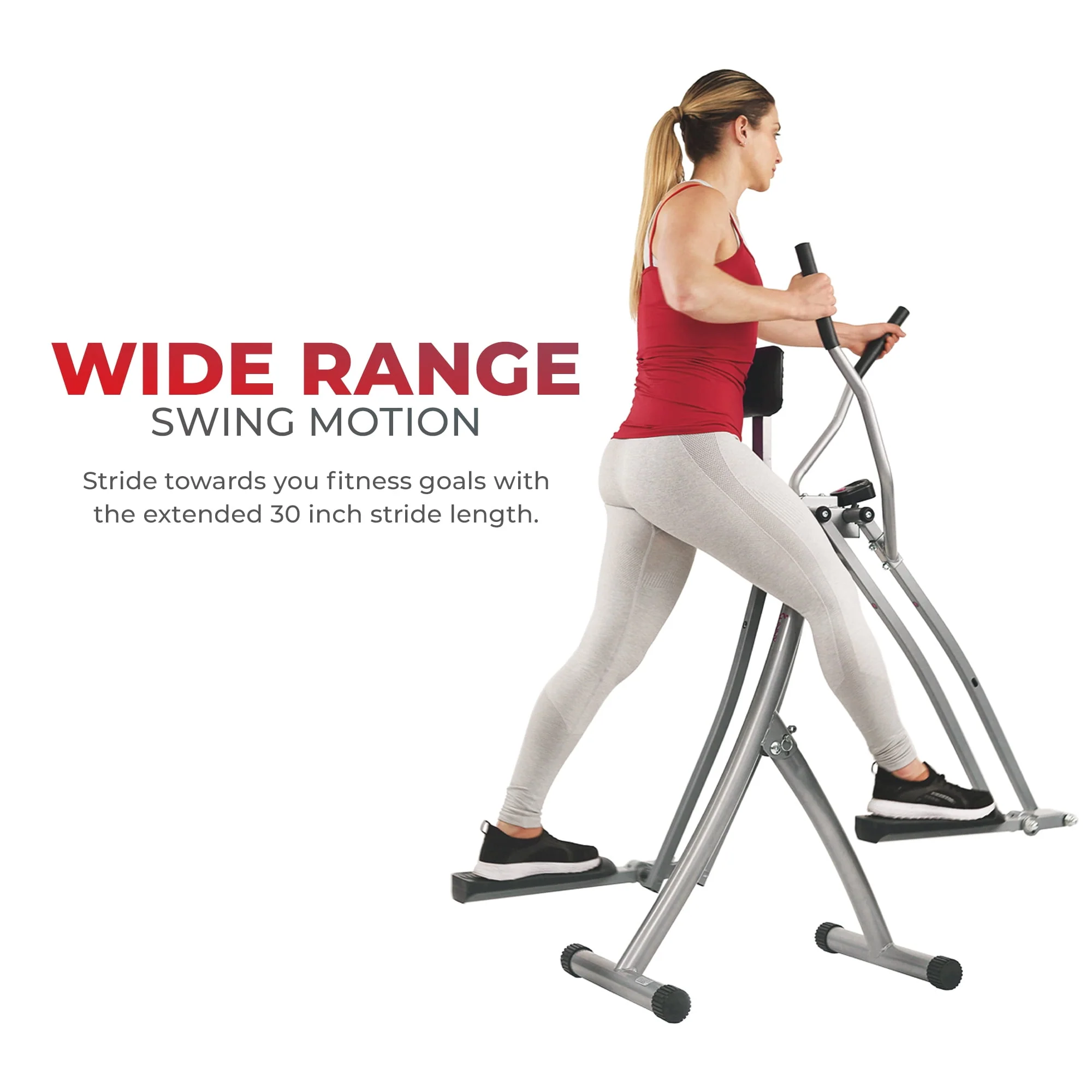 Sunny Health & Fitness Air Walk Elliptical, Lightweight Portable Glider w Free SunnyFit® App Membership - SF-E902