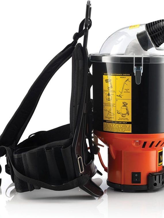 Commercial Shoulder Vac Pro Backpack Bagged Vacuum Cleaner, with HEPA Media Filter, Lightweight with Extra Long Cord, Chiropractic Design, for Carpet and Hard Floors, C2401, Black