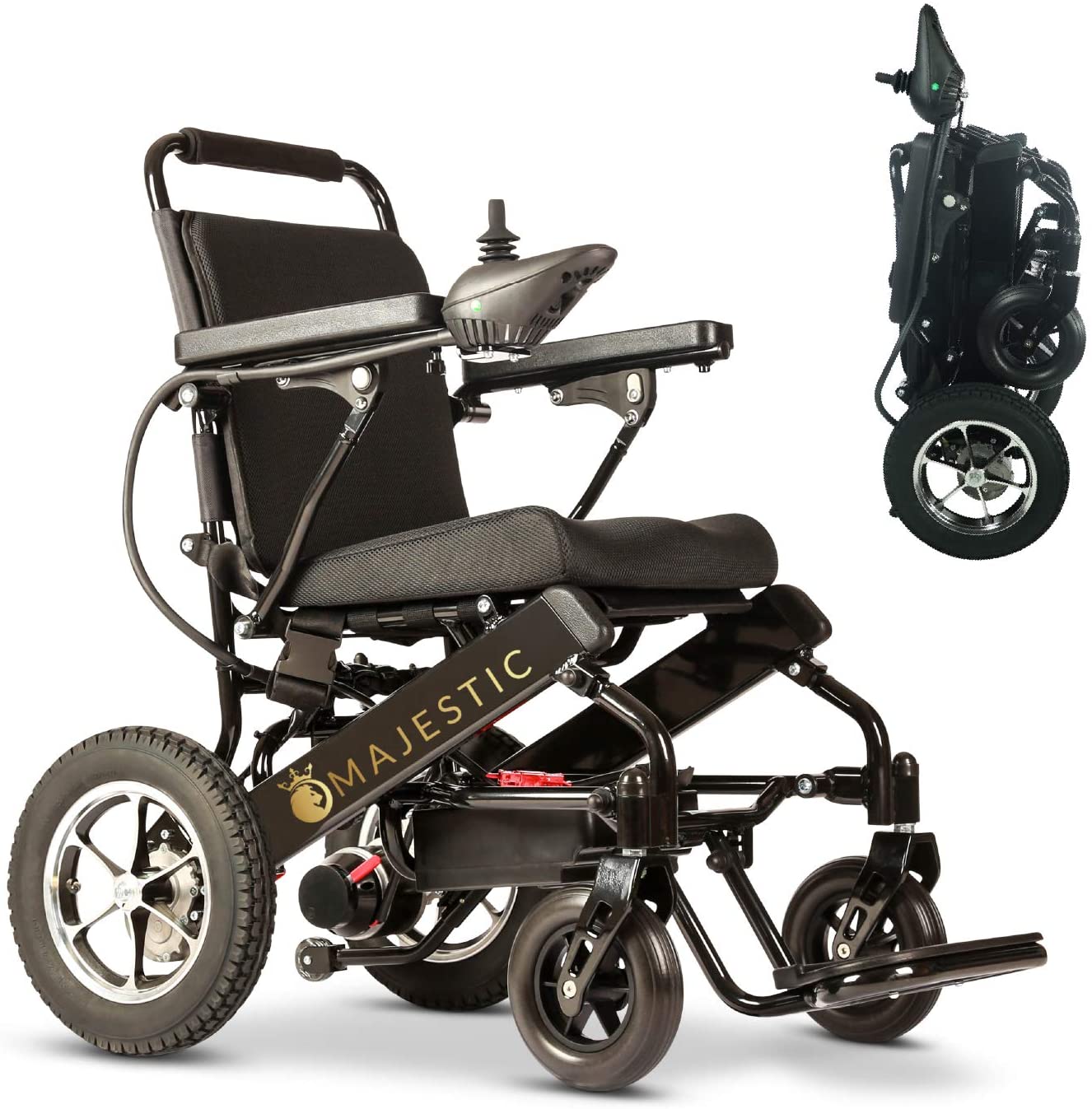 2020 New Folding Ultra Lightweight Electric Power Wheelchair, Silla de Ruedas Electrica, FDA Approved and Air Travel Allowed, Heavy Duty, Mobility Motorized, Portable Power (17.5” Seat Width)