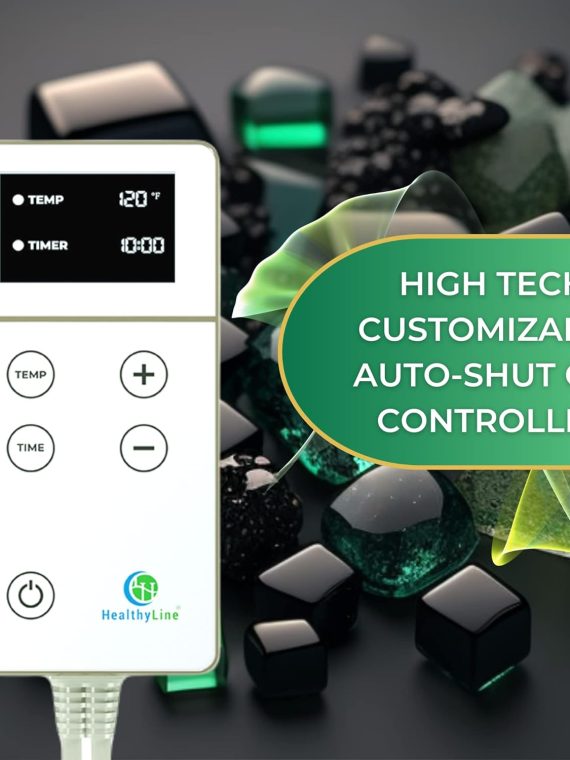 HealthyLine Far Infrared Heating Pad – Hot Stones Jade Tourmaline – Negative Ions – Mesh JT Mat Full 7224 Soft Light InfraMat Pro®