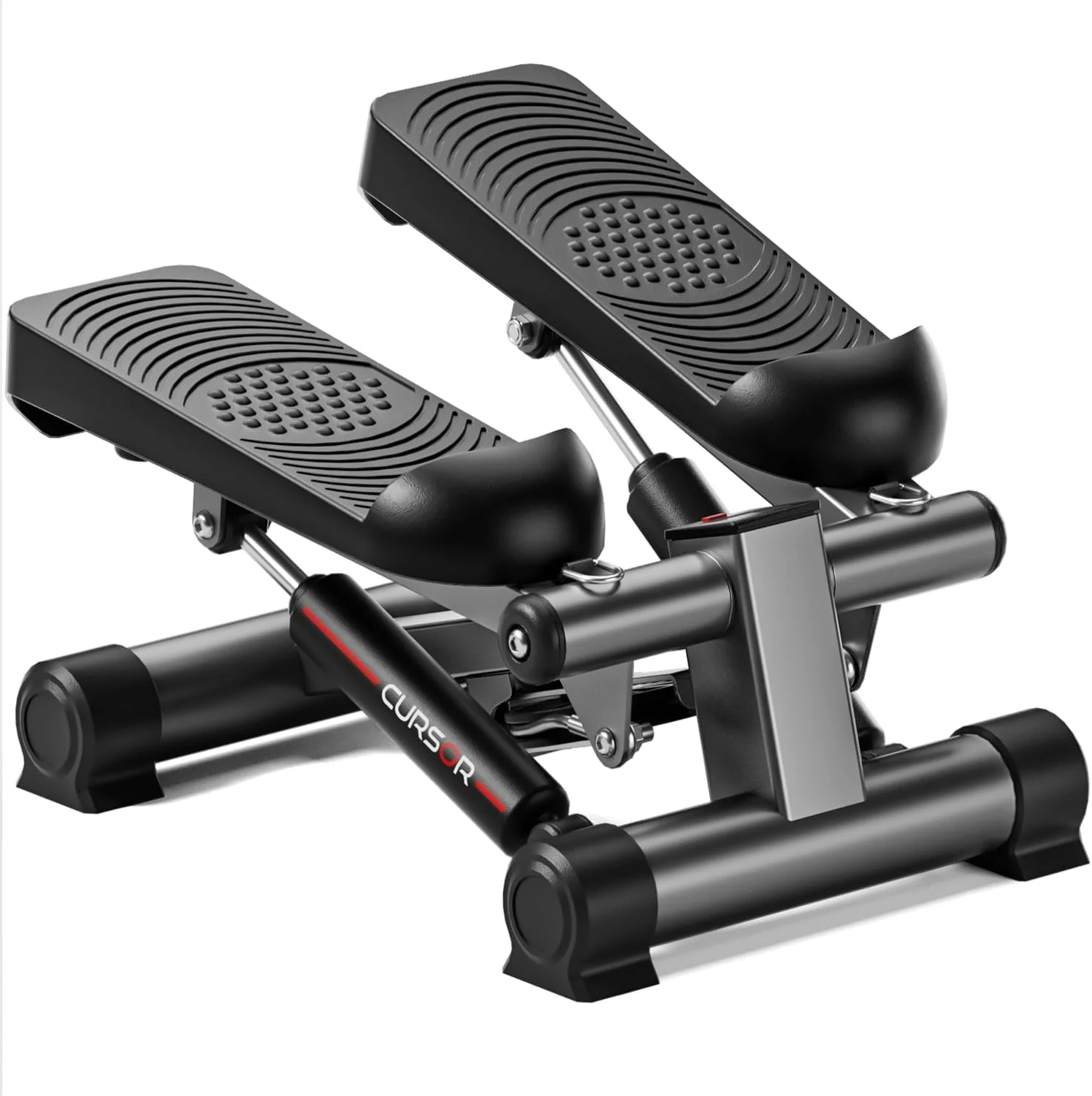 CURSOR FITNESS Steppers for Exercise, Mini Stair Stepper, Desk Step Machine with Dual Resistance Bands, Full Body Cardio Workout Equipment, 300 LBS Capacity for Home Exercise