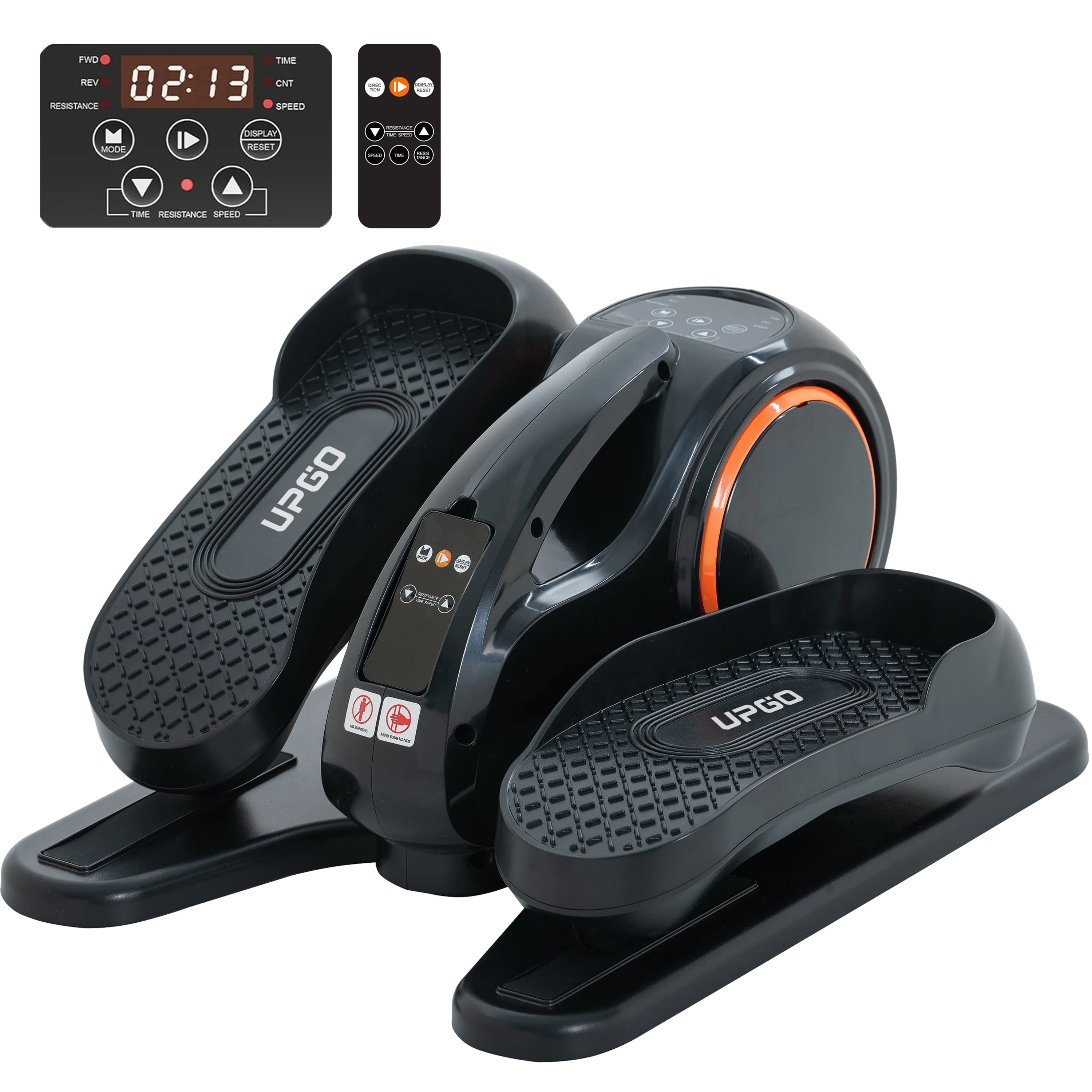 UPGO Under Desk Ellipticals Electric, Elipse Leg Exerciser for Seniors Fully Assembled, Seated Pedal Exerciser with Remote Control & Non-Slip Pedals