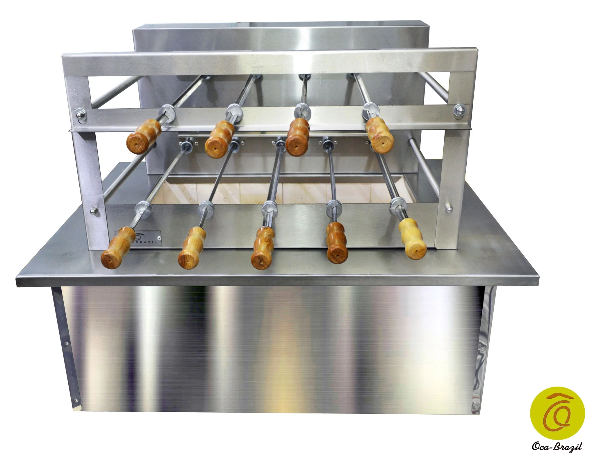 Brazilian BBQ Charcoal Grill with Firebox – 9 Skewers – Oca-Brazil