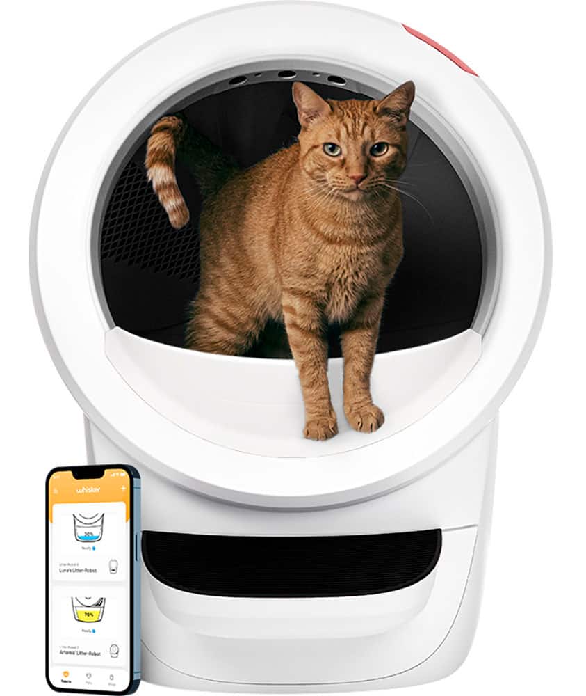 4 Smart App-Controlled Self-Cleaning Litter Box - White