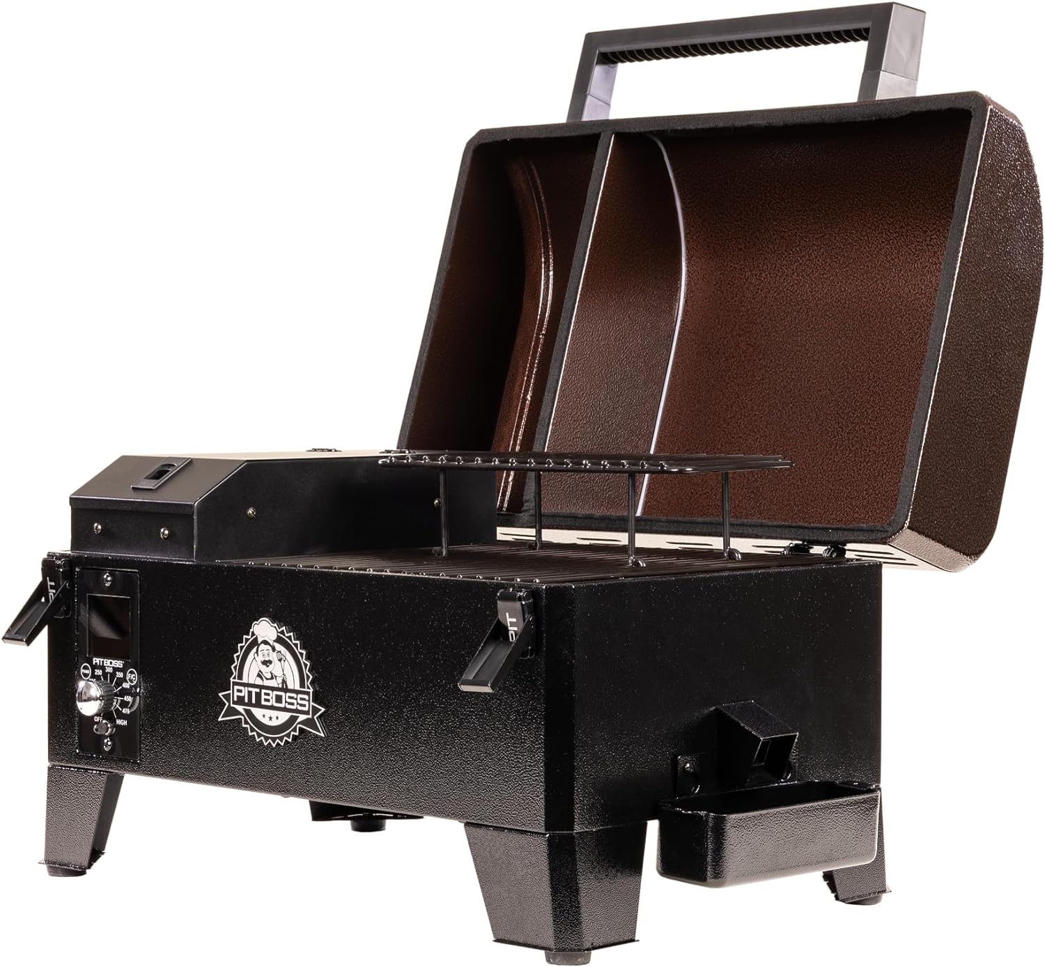 10697 Table Top Wood Grill With Temperature Control, Mahogany