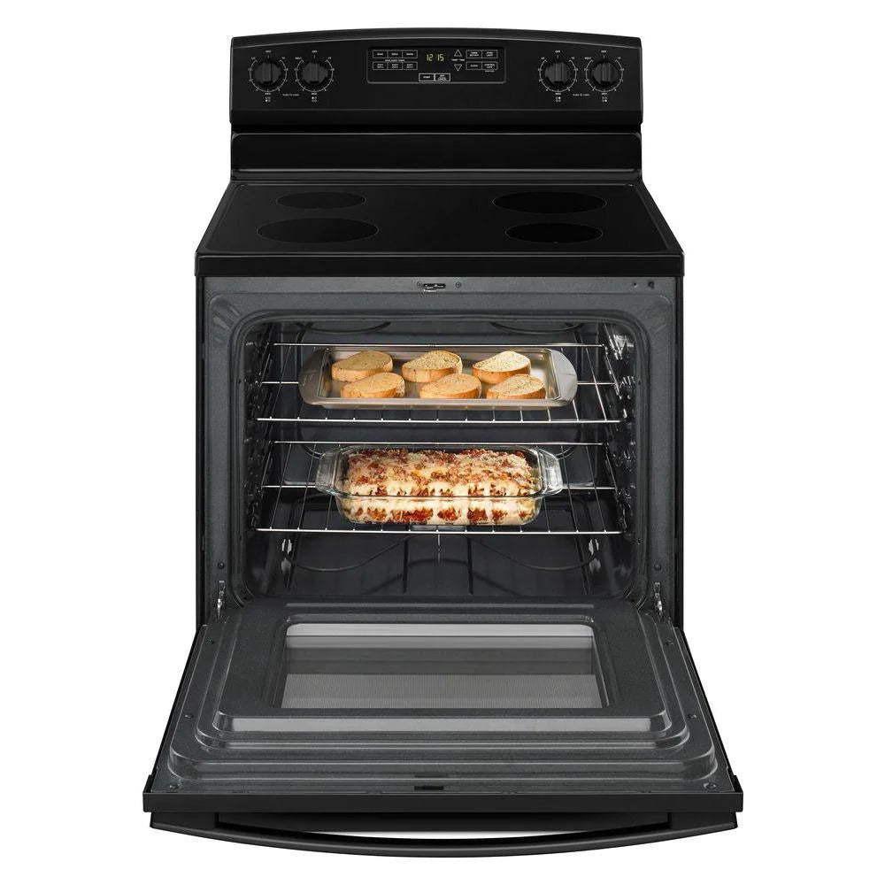 4.8 cu. ft. Electric Range in Stainless Steel – Black