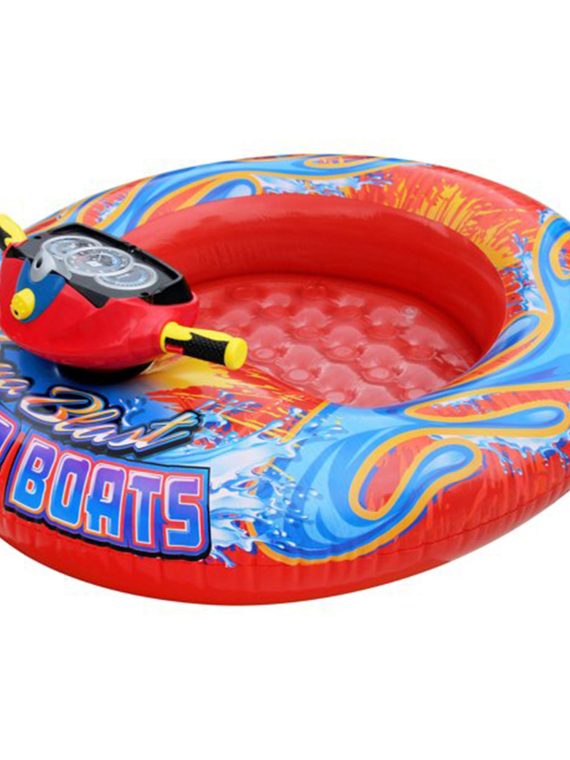 Banzai Aqua Blast Motorized Bumper Boat Inflatable Pool Float Water Toy, Red