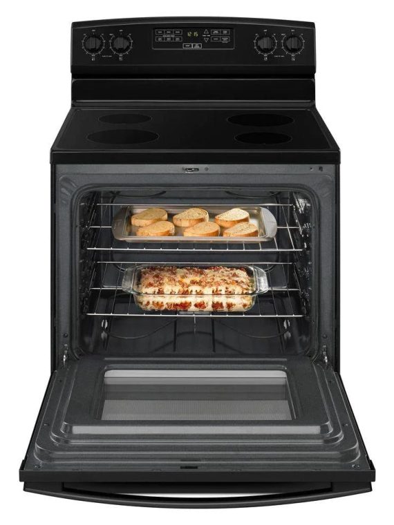 4.8 cu. ft. Electric Range in Stainless Steel – Black