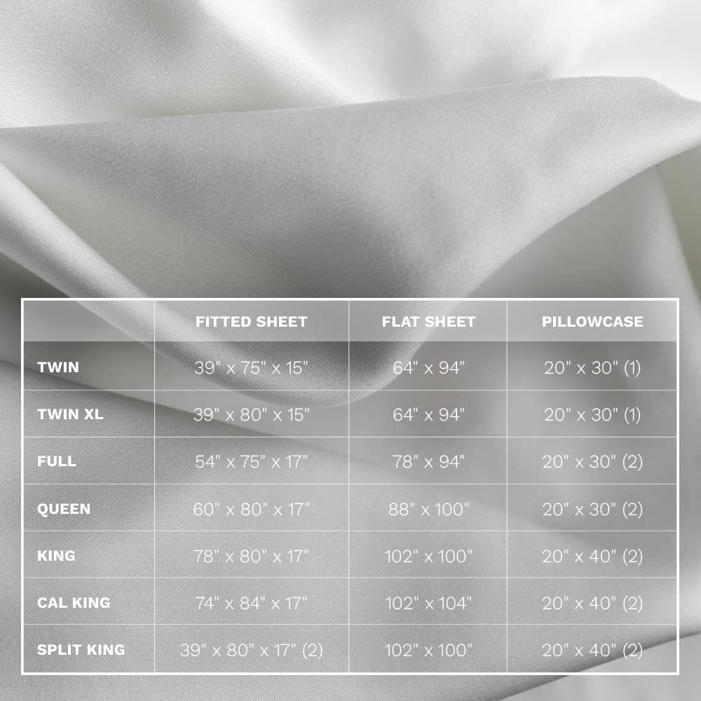 LUXOME Luxuriöses Bettlaken-Set, 100 % Viskose (Viskose) aus Bambus, Doppelbettgröße, Surf, tiefe Taschen, 3-teiliges Set (Flach, Kissenbezug)