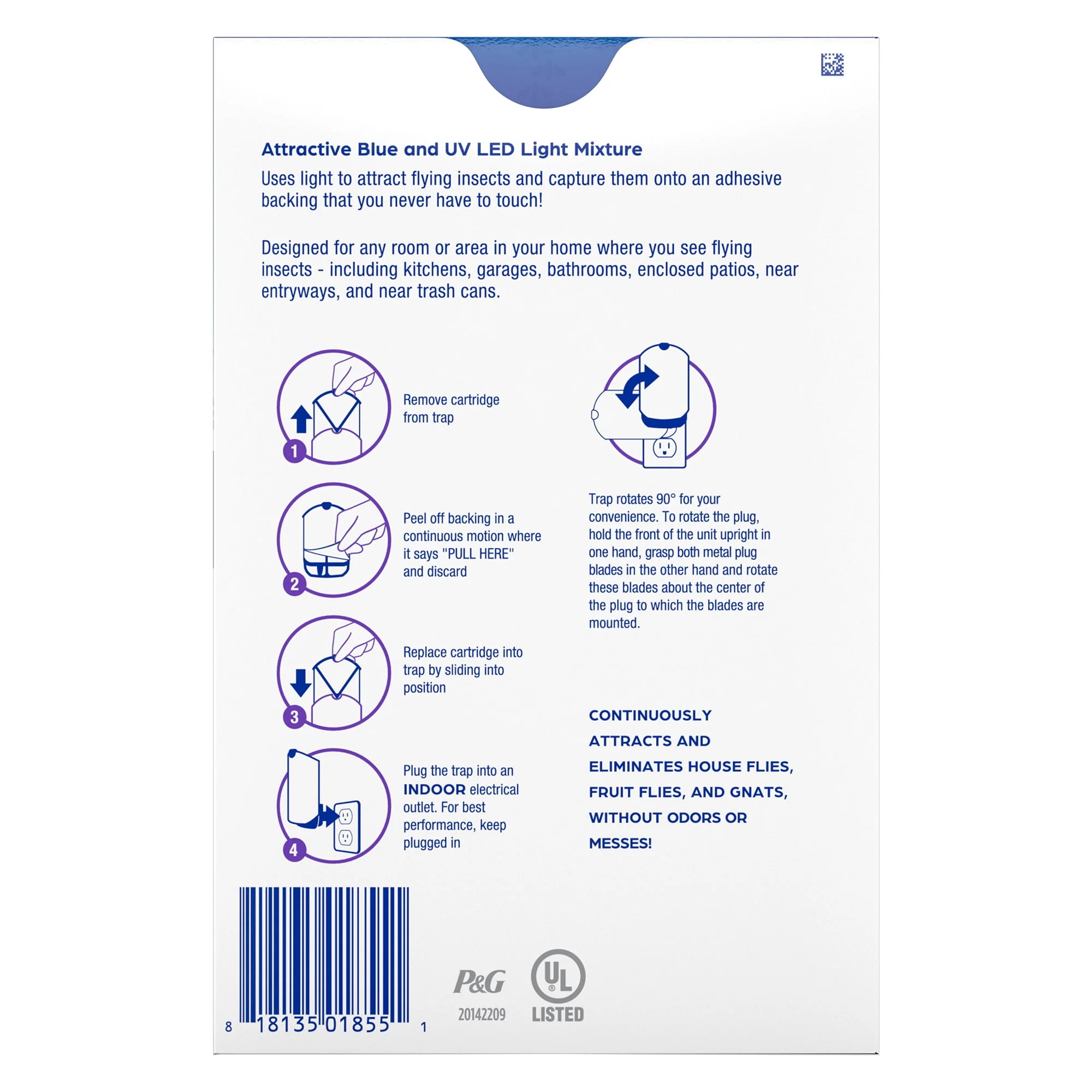 Zevo Flying Insect Trap, Indoor Fly Trap - 2 Devices + 2 Refills (Value Pack)