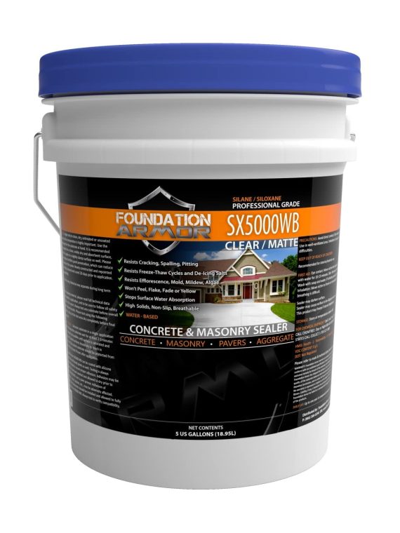 5-Gal. SX5000 WB DOT Approved Water Based Silane Siloxane Penetrating Concrete Sealer, Brick Sealer, Paver Sealer, Natural Stone Sealer
