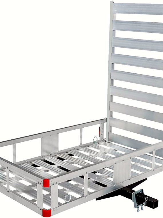 80779 Aluminum Hitch Mount Cargo Carrier with 47” Long Ramp, 1 Pack