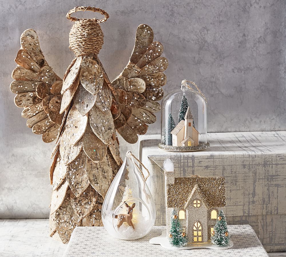 Lit Birch Angel Tree Topper