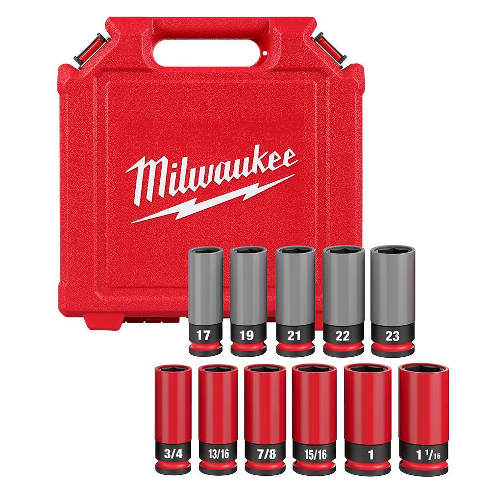 49-66-7833 SHOCKWAVE Impact-Duty 1/2 in. Drive Deep SAE   Metric Lug Nut Impact Socket Set (11-Piece)