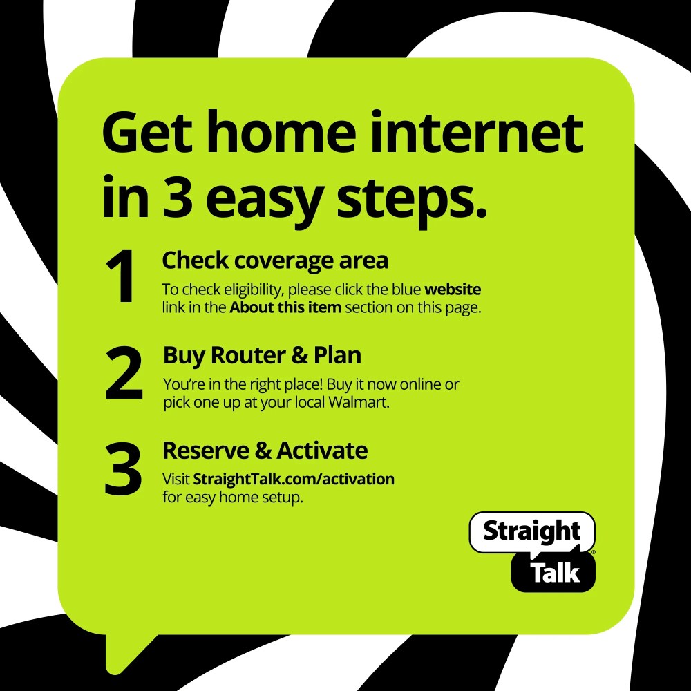 Straight Talk Home Internet Router, 5G-LTE, White �C Home Internet Prepaid