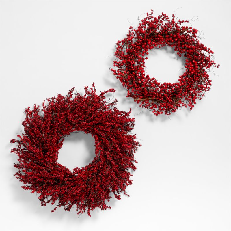 Faux Red Berry Wreath 30