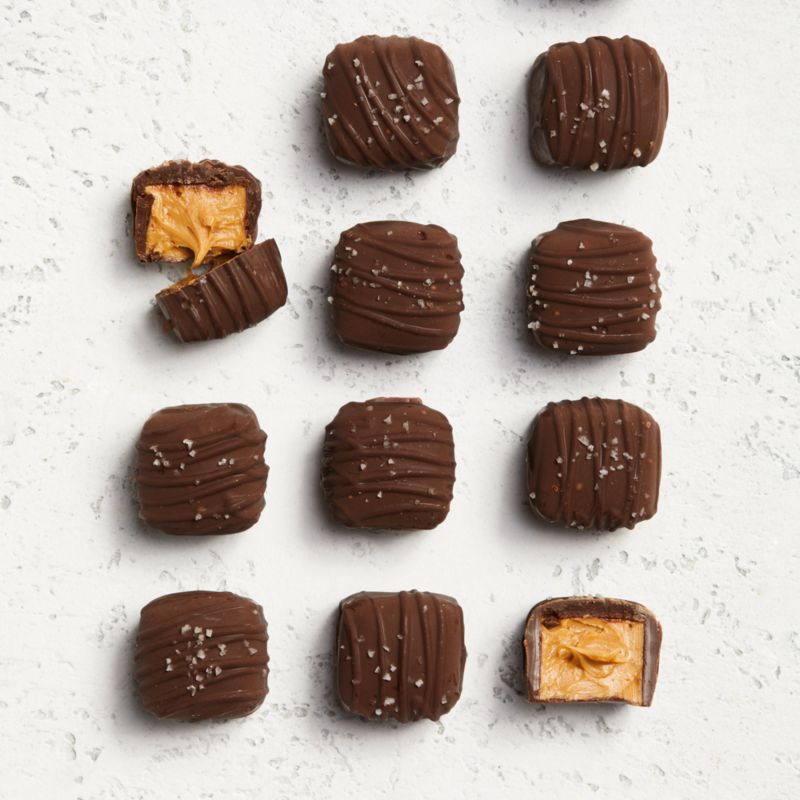 Dark Chocolate Peanut Butter Bites with Sea Salt with Gift Box