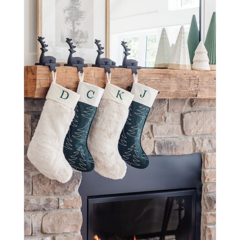 Zinc Sitting Reindeer Christmas Stocking Holder