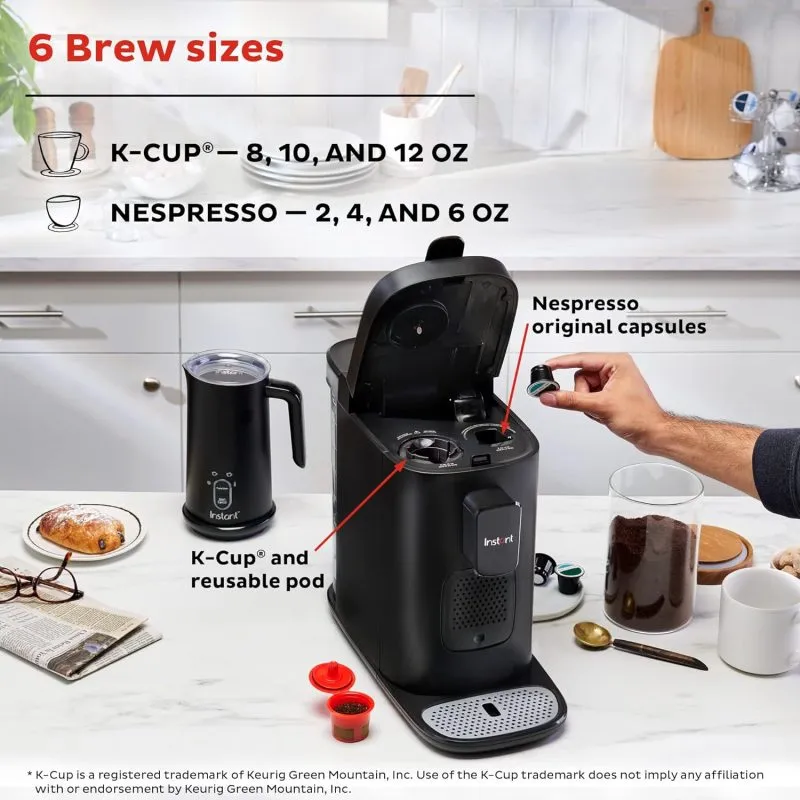 Instant Pot Pod, 3-in-1 Espresso, K-Cup Pod and Ground Coffee Maker