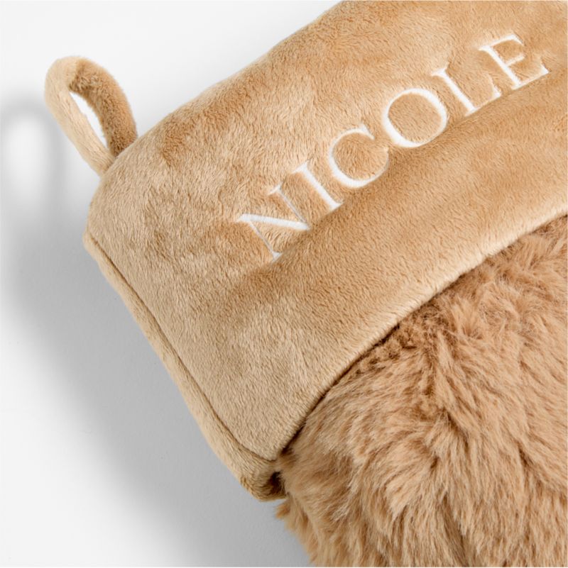 Tan Faux Fur Christmas Stocking