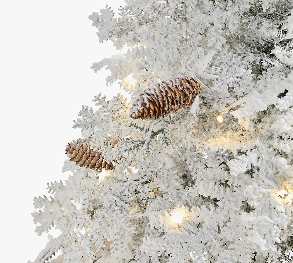 Lit Flocked Montana Down Swept Spruce Artificial Christmas Tree