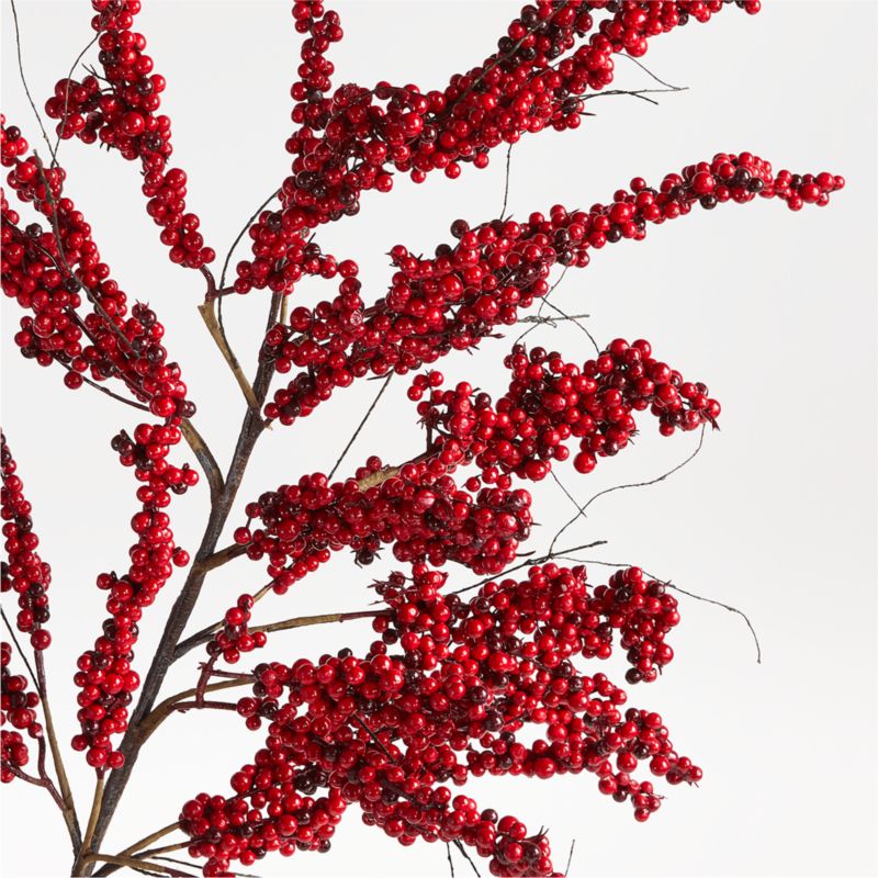 Faux Red Mini Berry Stem 48