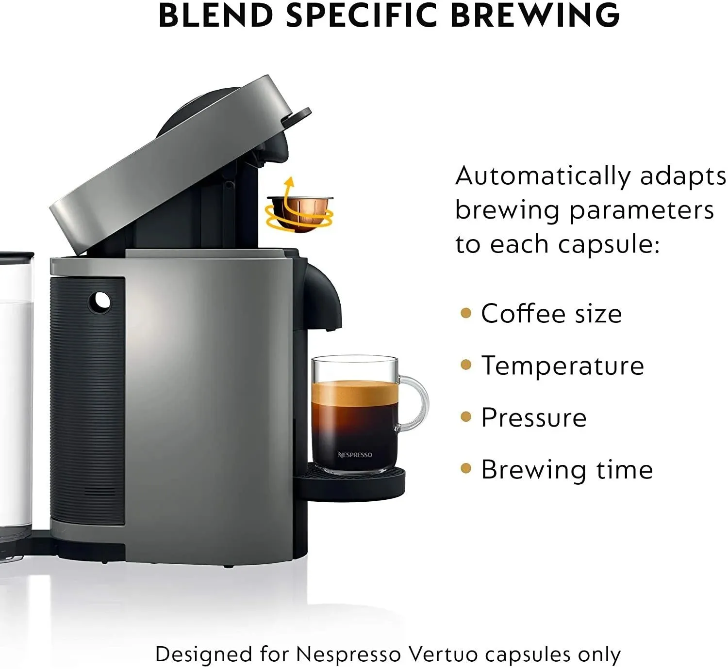 Nespresso Vertuo Plus Coffee and Espresso Maker by De’Longhi, Grey with Aeroccino Milk Frother