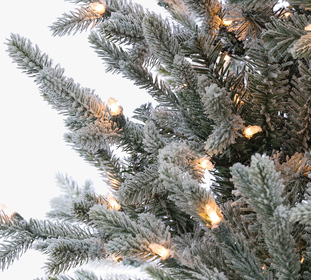 Lit Flocked Fir Faux Christmas Tree - 7.5 Ft.