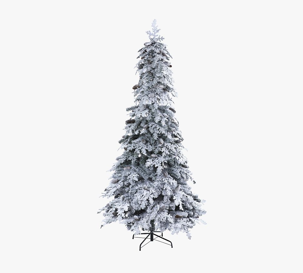 Lit Flocked Montana Down Swept Spruce Artificial Christmas Tree