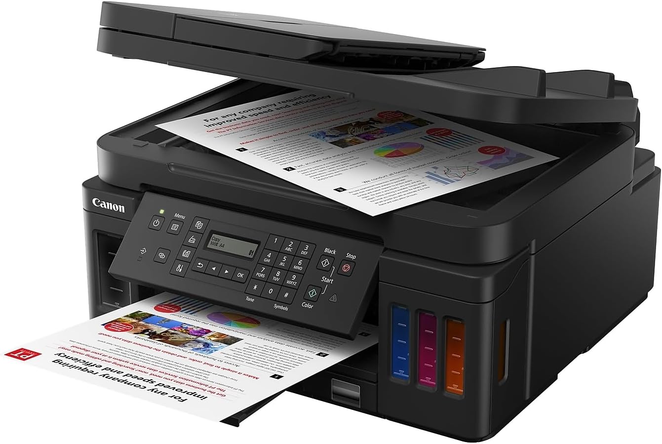 All-in-one Printer Home Office | Wireless Super Tank Printer | Copier | Scan, | Fax and ADF with Mobile Printing, Black, Works with Alexa