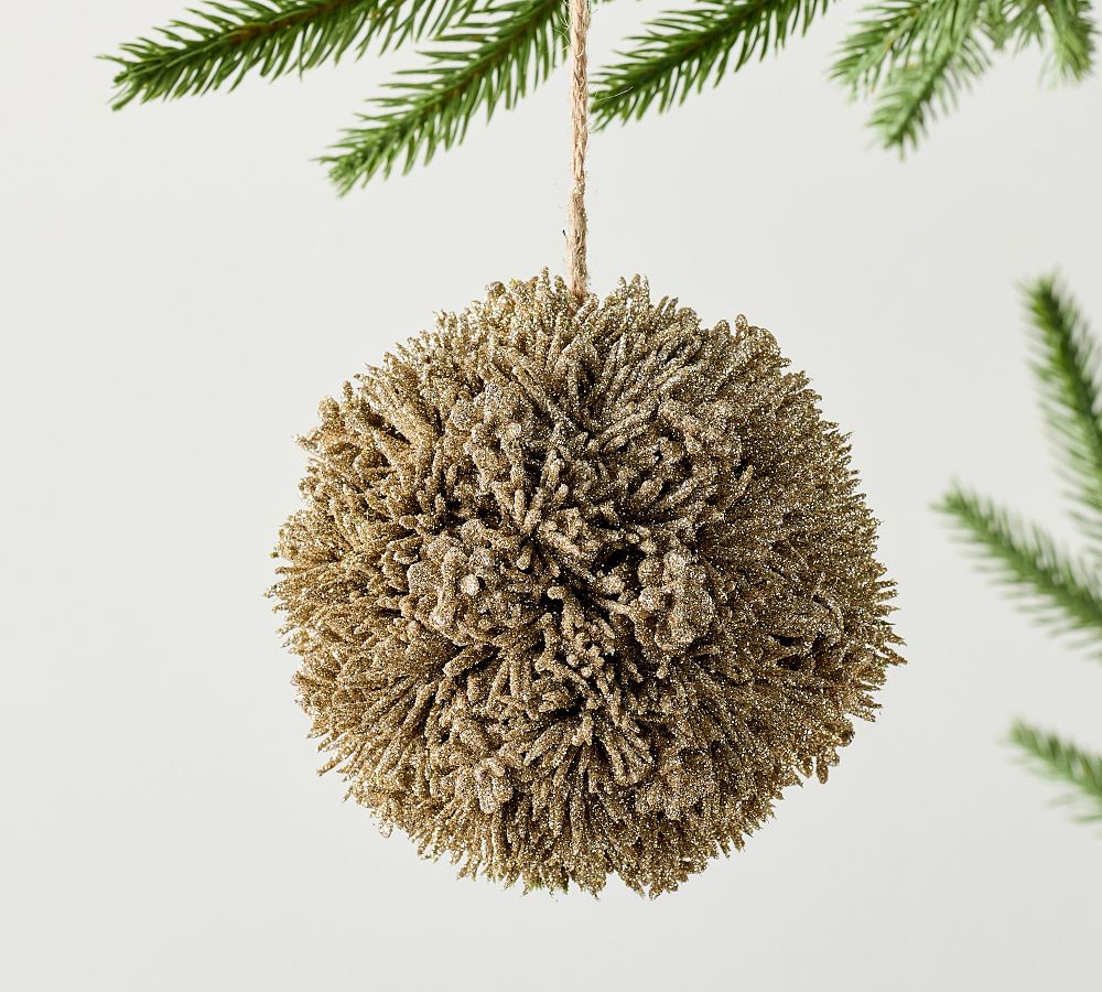 Sparkly Textured Gold Ball Ornament