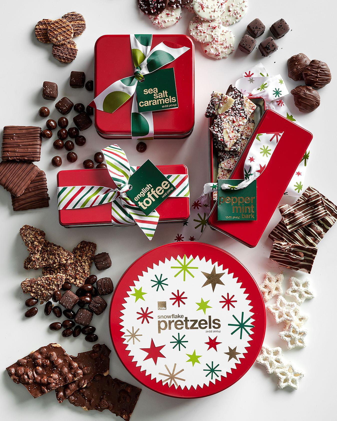 White Snowflake Pretzels with Gift Box