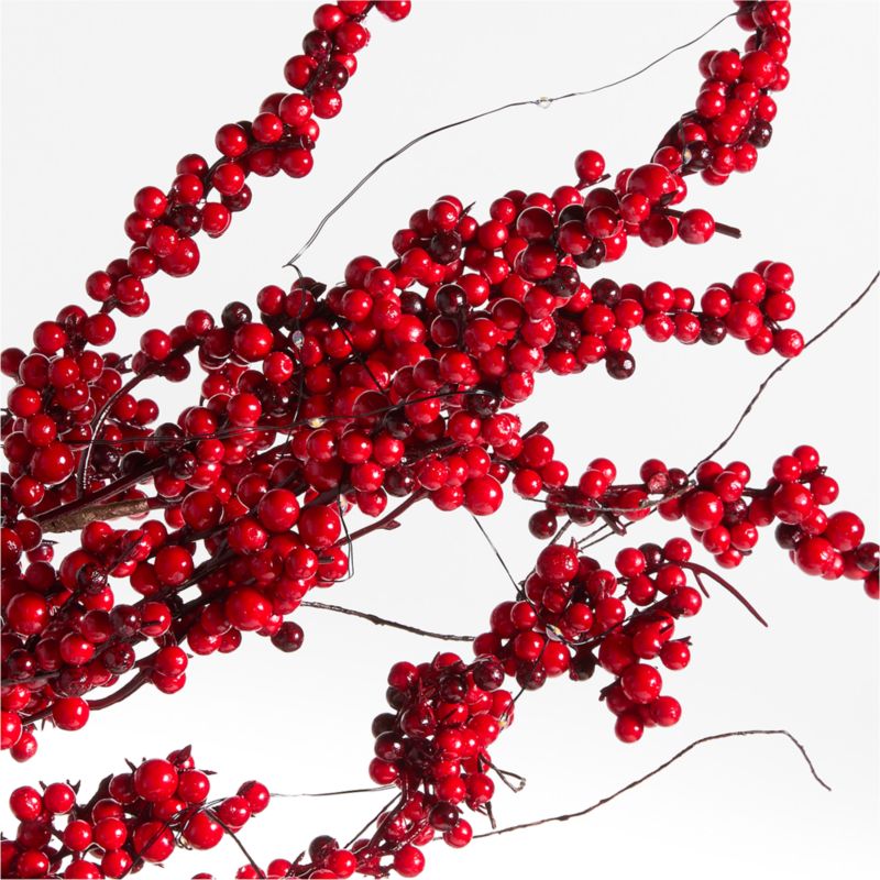 Red Mini Berry Pre-Lit Holiday Stem 40