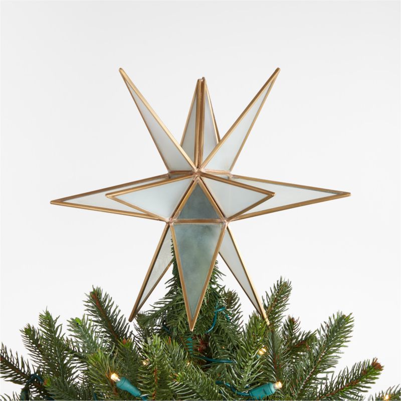 Frosted Glass Star Christmas Tree Topper