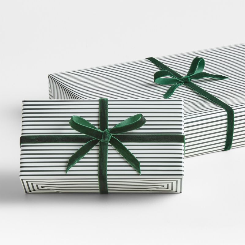 Green Stripe Holiday Gift Wrap