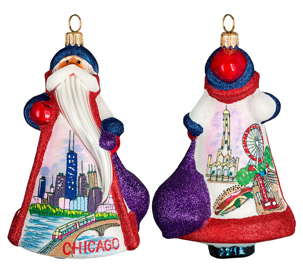 Handmade Heirloom Travelling Santa Ornaments