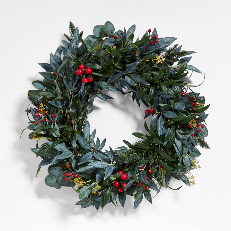 Faux Olive and Berry Wreath 26