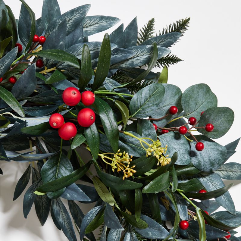 Faux Olive and Berry Wreath 26