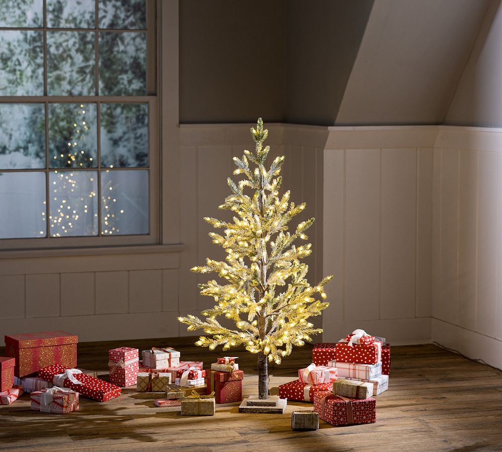 Pre-Lit Faux Snowy Pine Tree