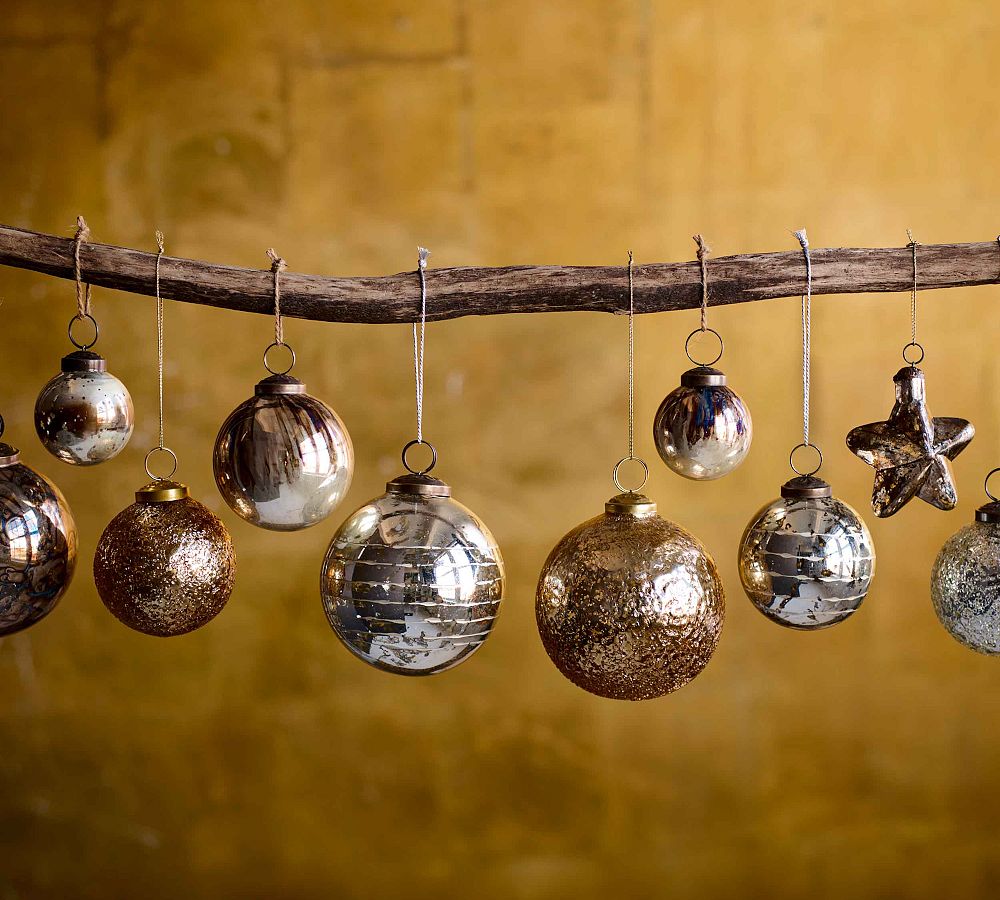 Mouth Blown Round Ornaments - Set of 4