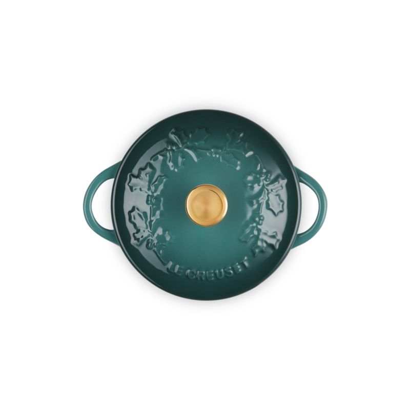 Le Creuset ® 8 oz. Artichaut Holly Mini Round Cocotte with Gold Knob