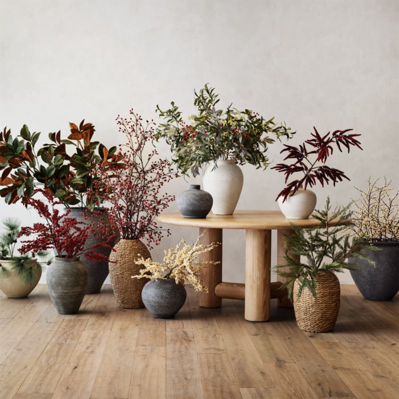 Faux Ilex White Berry Stem Branch 39