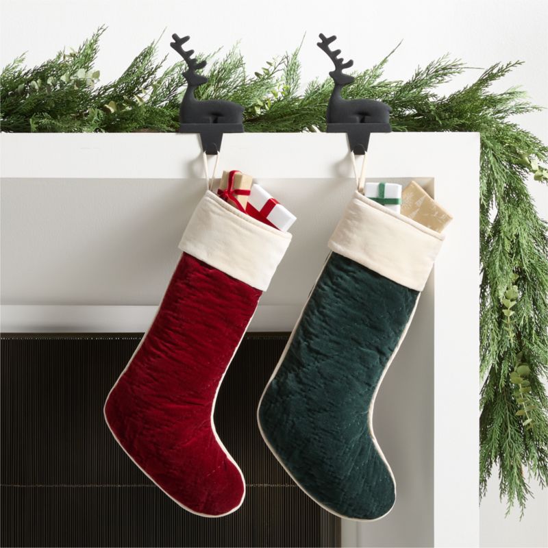 Green Quilted Velvet Christmas Stocking