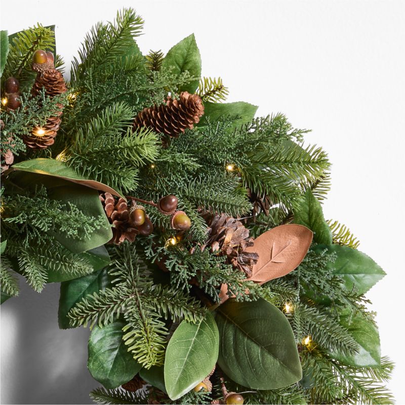 Pre-Lit Pine & Magnolia Holiday Wreath & Garland Set
