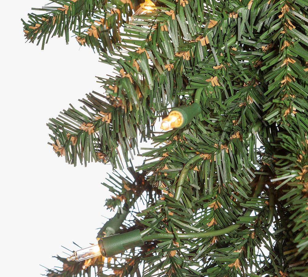 Faux Pre-Lit Alpine Trees With Clear Lights - Set of 3